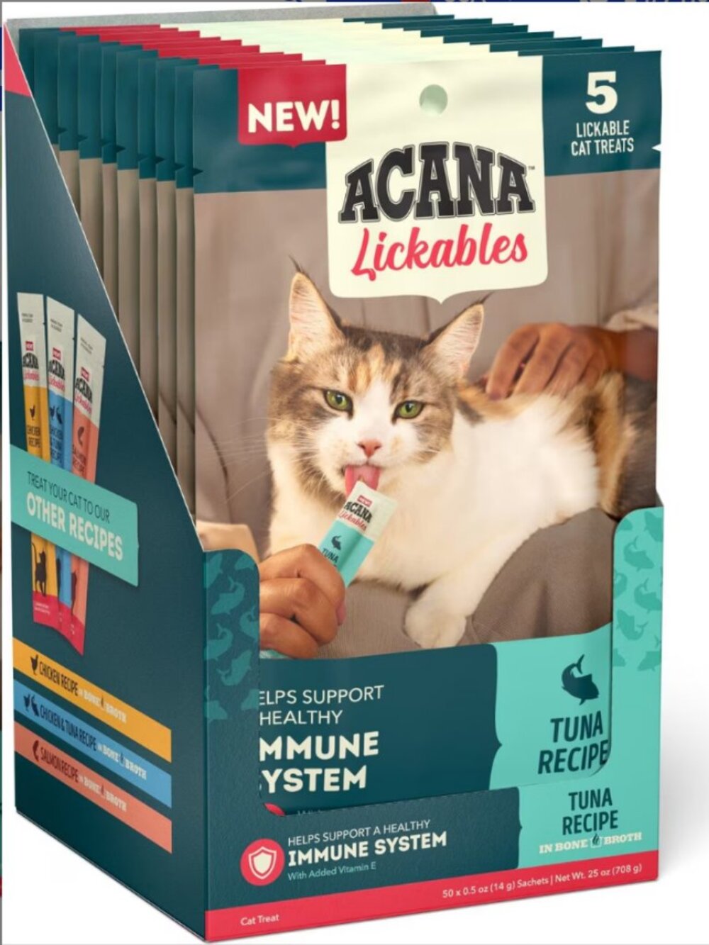 Bundle of 50 ACANA Lickables Cat Treats Tuna